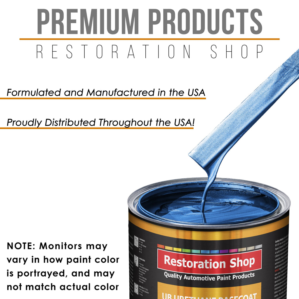 Viper Blue Metallic - Urethane Basecoat with Clearcoat Auto Paint - Complete Medium Quart Paint Kit - Professional Gloss Automotive Car Truck Coating