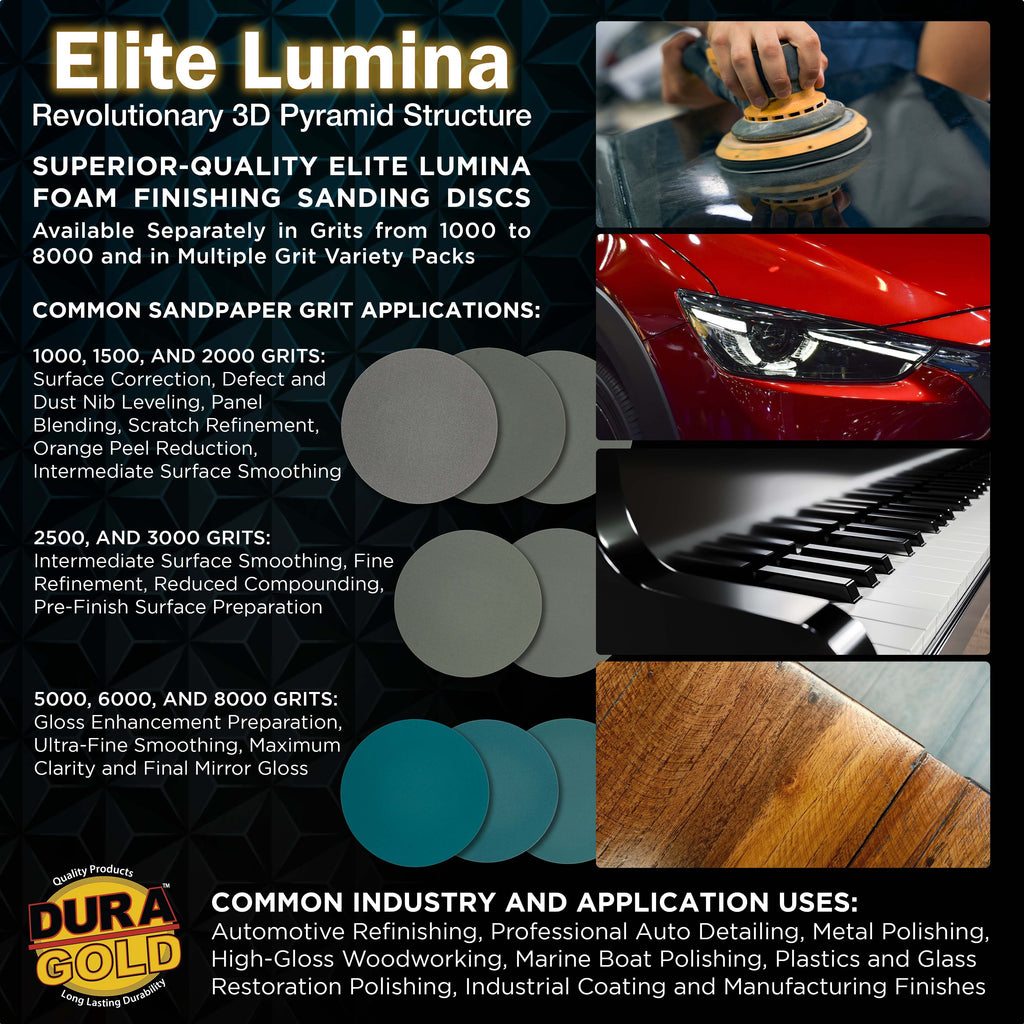 Elite Lumina 6” 2000 Grit Foam Finishing Sanding Discs, Box of 15
