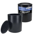 1 Quart Empty Plastic Paint Can Bucket, Pack of 2 - Triple Lock Airtight Lid Seal, 32 fl. oz. All-Plastic Coating Storage Can Pail Handle