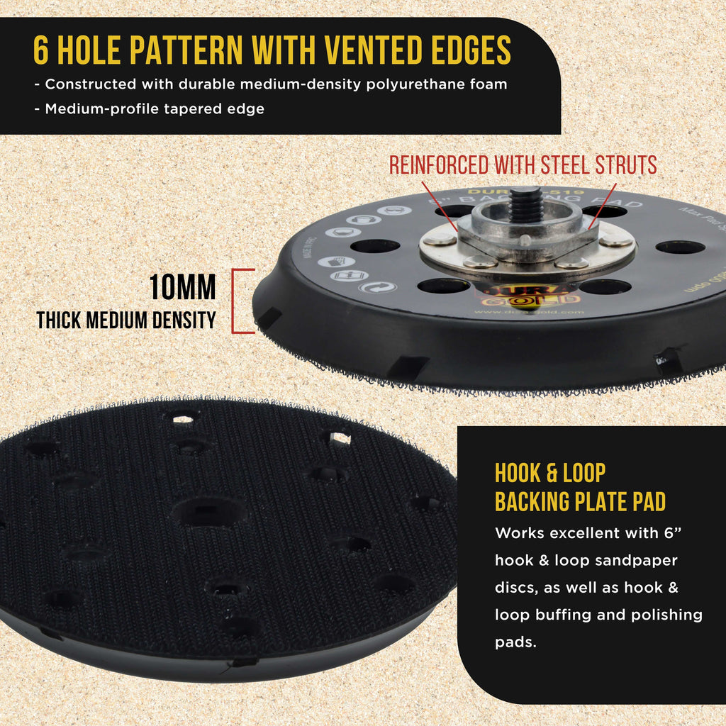 5" Bolt-On Hook & Loop DA Polisher Sander Backing Plate Pad - Replacement Pad, Fits P9519 & EP-503 Dual-Action Polisher Sanders