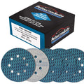 Premium 80 Grit 5" Rhombus Diamond Shape Blue Sanding Discs, 8-Hole, Box of 50 - Hook & Loop Anti-Clogging J-Cloth Dustless Sandpaper for Random Orbital Sanders