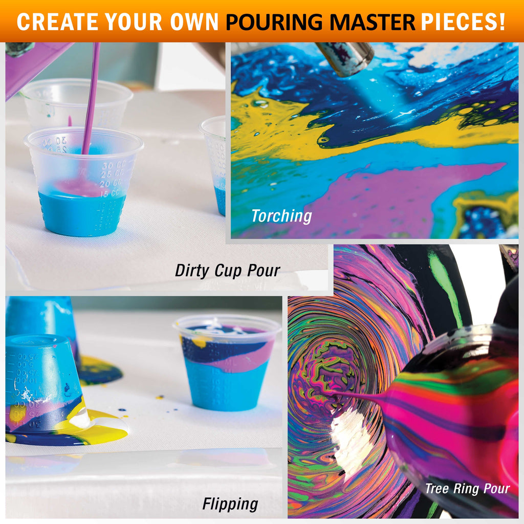 Pouring Masters Green Apple Metallic Pearl Ready to Pour Acrylic Pouring Paint - Premium 8-Ounce Pre-Mixed Fluid Acrylic Paint - Fluid Art Supplies for Canvas, Wood, Paper, Tile & Rocks