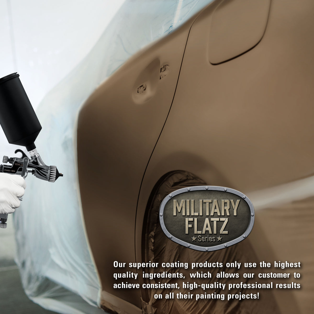 Military Flatz 595-33105 Field Drab - 2K Urethane Flat Automotive Paint - Quart