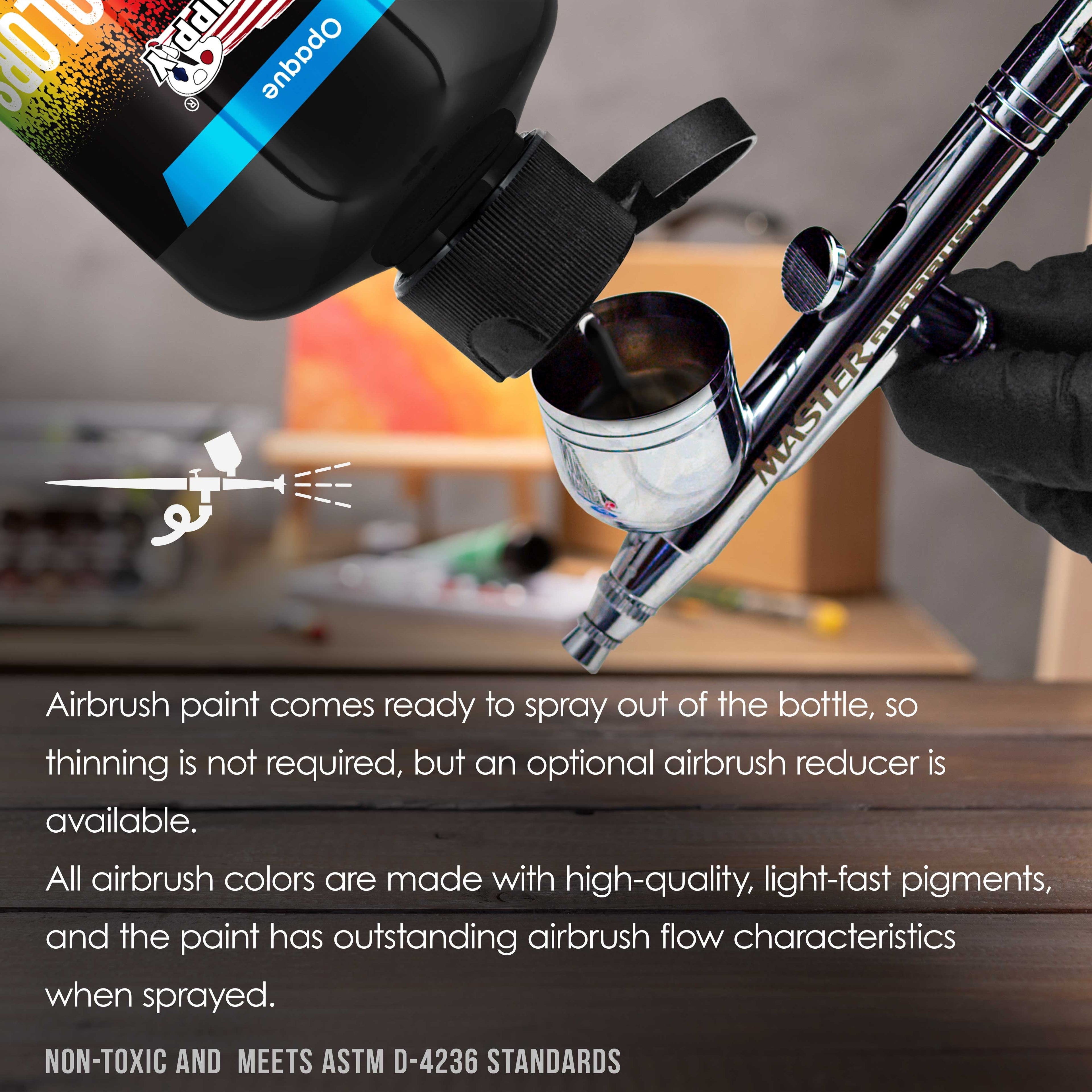 Low Luster Satin Black, Acrylic Airbrush Paint, 8 oz. Ready to Spray