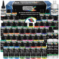 48-Color Ready-to-Pour Acrylic Pouring Paint Set: Premium Pre-Mixed, Silicone Oil & Gloss Medium, 2oz & 8oz Bottles, for Canvas, Wood & Crafts