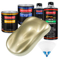 Antique Gold Metallic - Urethane Basecoat with Clearcoat Auto Paint (Complete Medium Quart Paint Kit) Professional Gloss Automotive Car Truck Coating