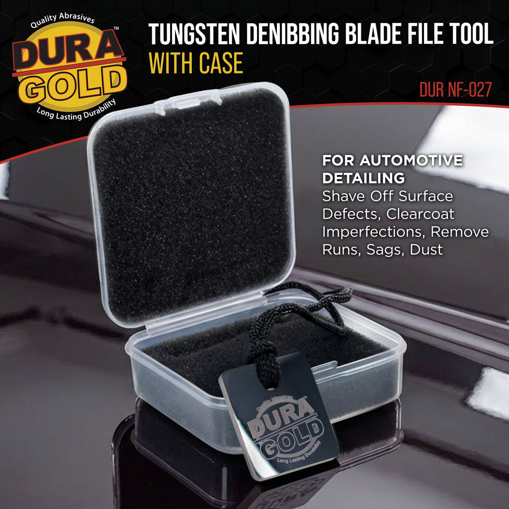 Tungsten Denibbing Blade File Tool - Double-Sided Carbide Steel Paint Nib & Run Remover for Automotive Detailing - Shave Off Surface Defects, Clearcoat Imperfections, Remove Runs, Sags
