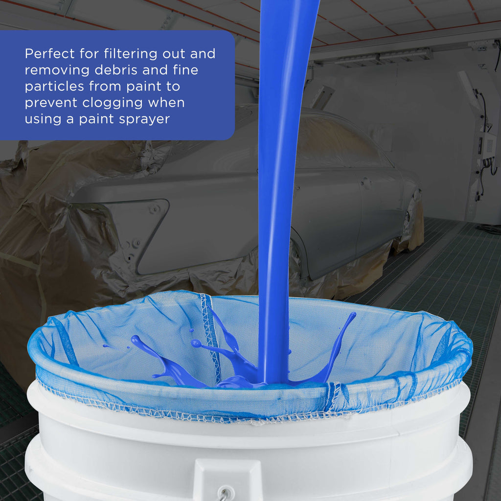 5 Gallon Paint & Liquid Strainer Filter Bag with Pure Blue Fine Nylon Mesh, Pack of 144 - Used in 5 Gallon Buckets