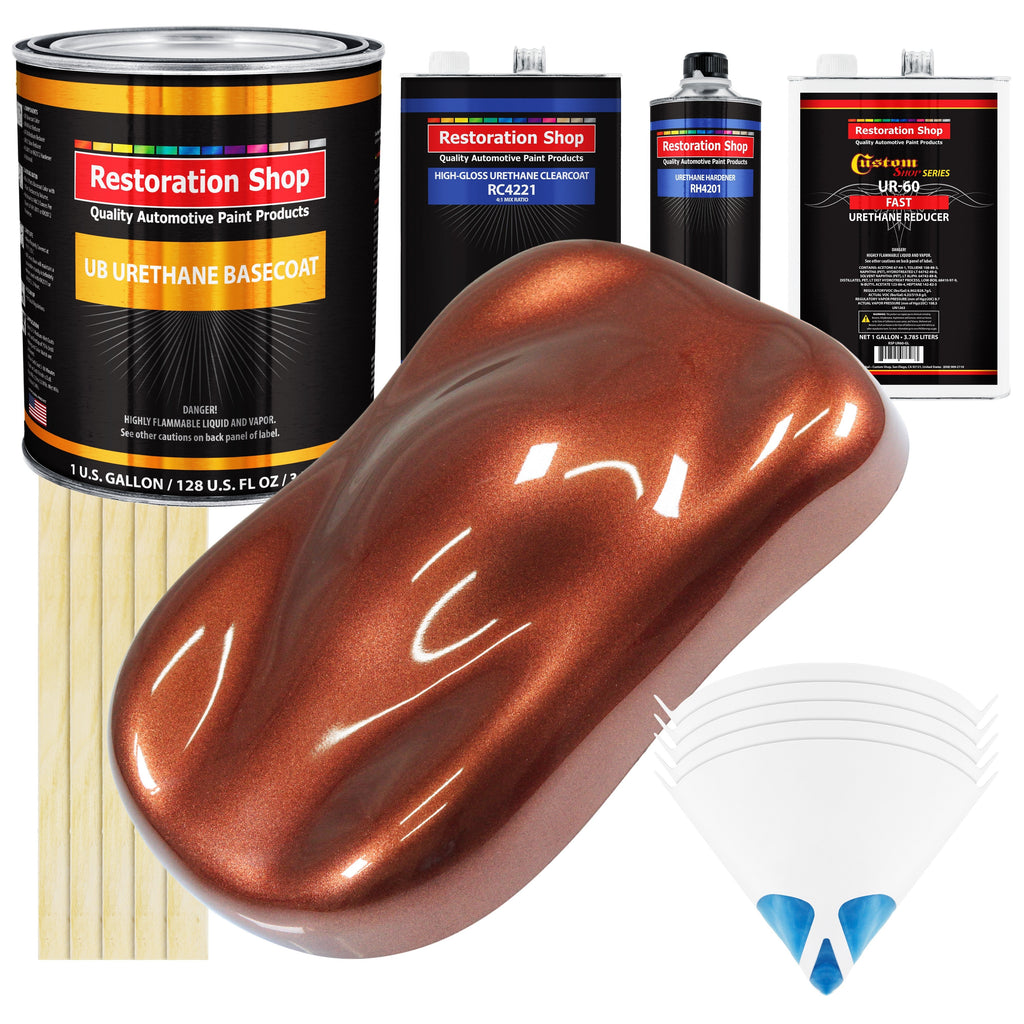 Saddle Brown Firemist - Urethane Basecoat with Clearcoat Auto Paint - Complete Fast Gallon Paint Kit - Professional Gloss Automotive Car Truck Coating