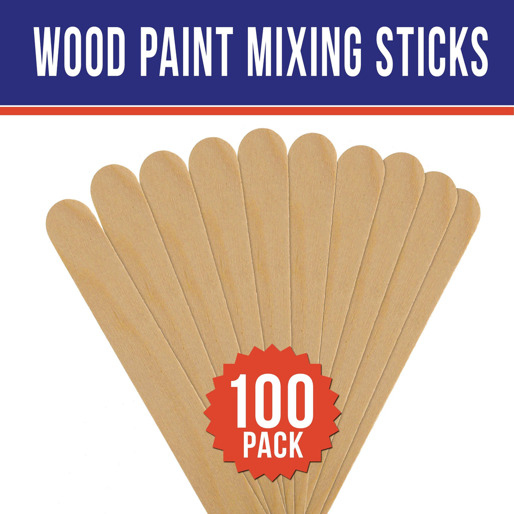 Wood Paint Mixing Sticks - 100 Pack - Automotive, Crafts, Airbrush, Art