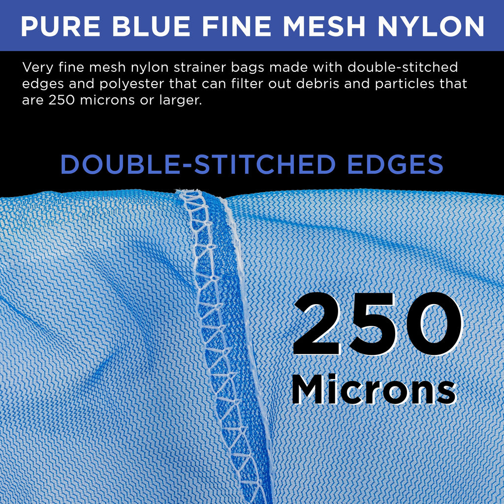 5 Gallon Paint & Liquid Strainer Filter Bag with Pure Blue Fine Nylon Mesh, Pack of 144 - Used in 5 Gallon Buckets