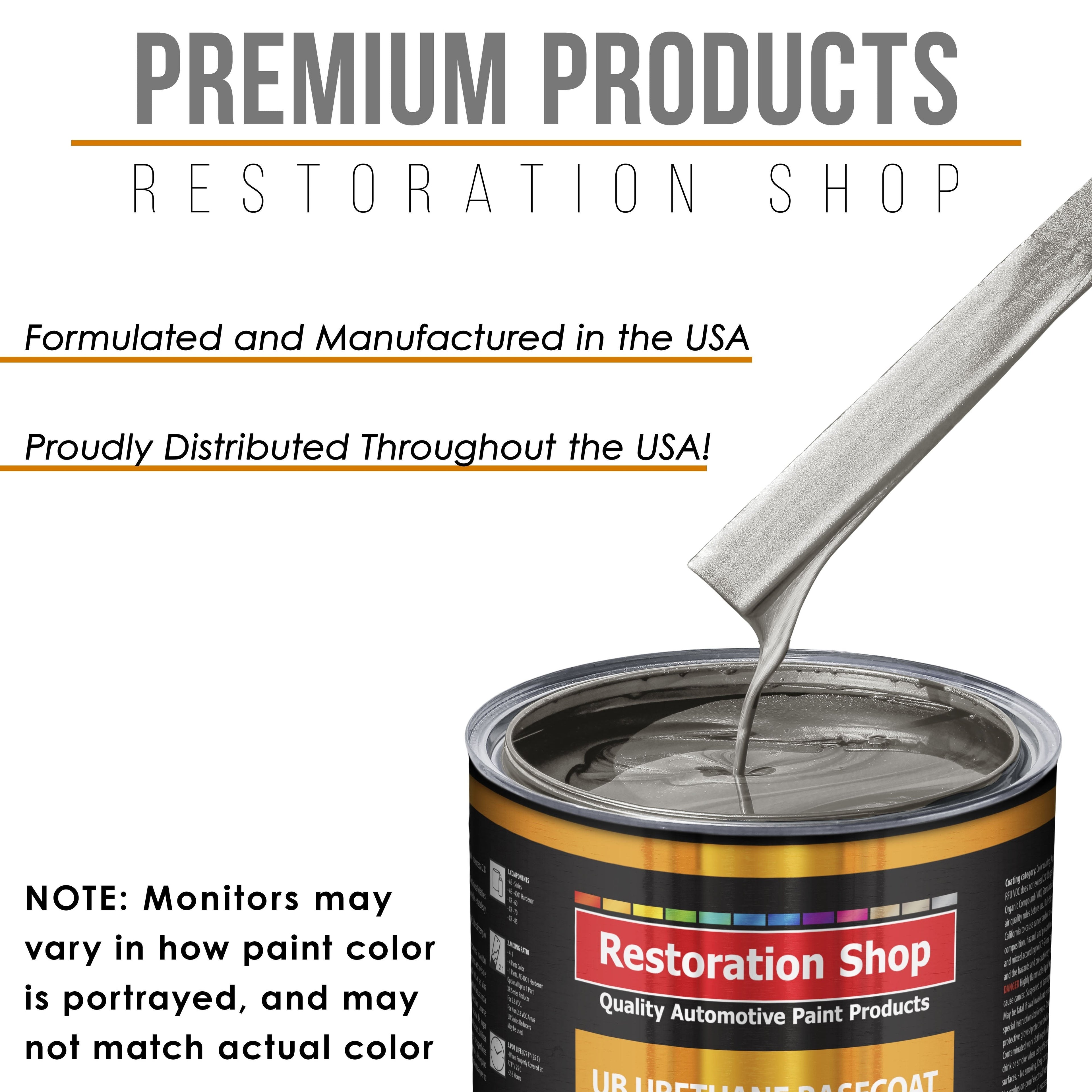 Titanium Gray Metallic - Urethane Basecoat with Clearcoat Auto Paint - Complete Medium Gallon Paint Kit - Professional Automotive Car Truck Coating