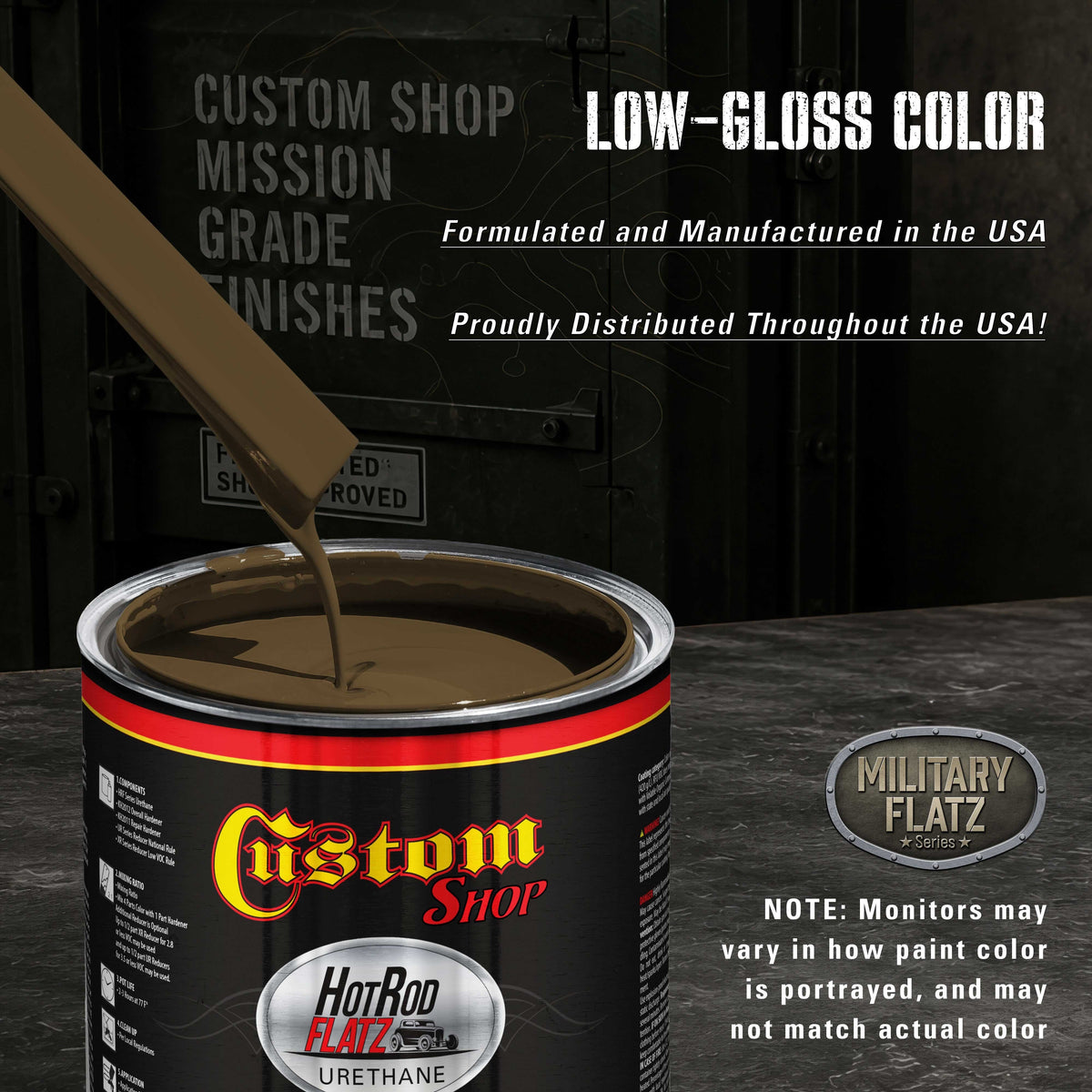 Military Flatz 595-33070 WWII Olive Drab -2K Urethane Flat Automotive Paint - 2K Aerosol