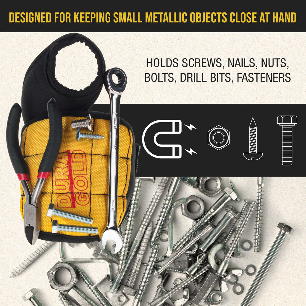 Magnetic Wristband with Super Strong Magnets - Wrist Support Tool Belt that Holds Fasteners, Nails, Screws, Drill Bits - Mechanic, Handyman