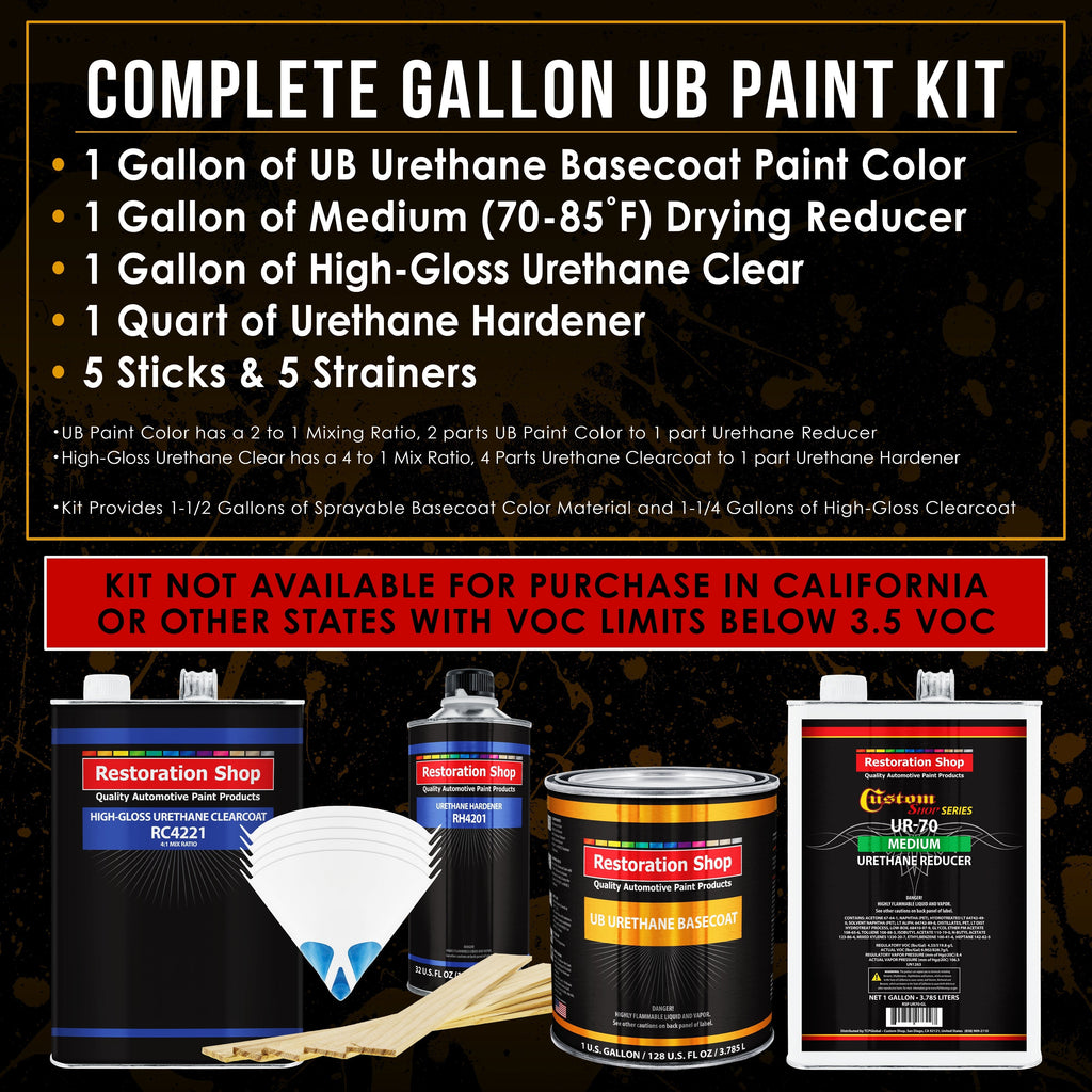 Fathom Green Firemist - Urethane Basecoat with Clearcoat Auto Paint (Complete Medium Gallon Paint Kit) Professional Gloss Automotive Car Truck Coating