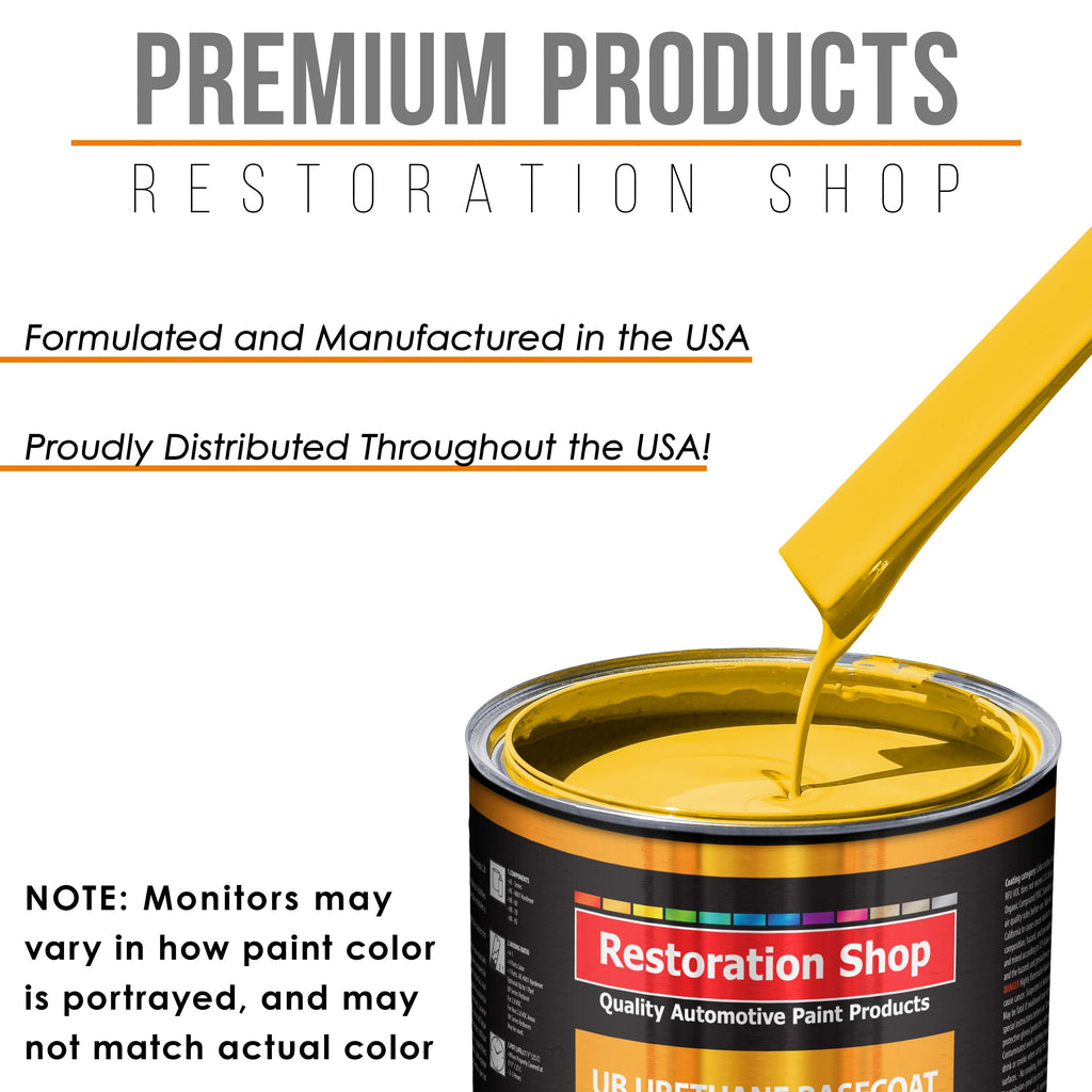 Sunshine Yellow - Urethane Basecoat with Clearcoat Auto Paint (Complete Medium Quart Paint Kit) Professional High Gloss Automotive Car Truck Coating