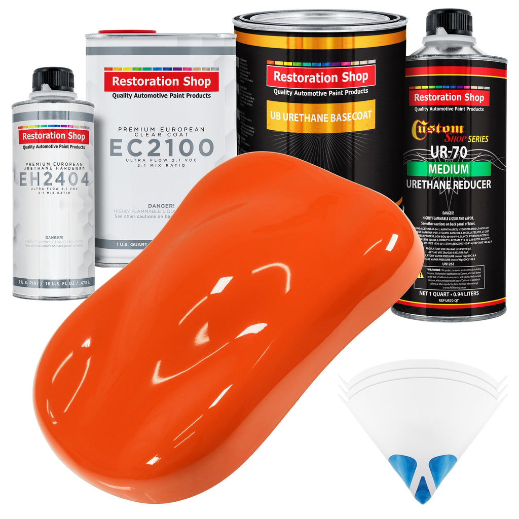 Hugger Orange Urethane Basecoat with European Clearcoat Auto Paint - Complete Quart Paint Color Kit - Automotive Refinish Coating