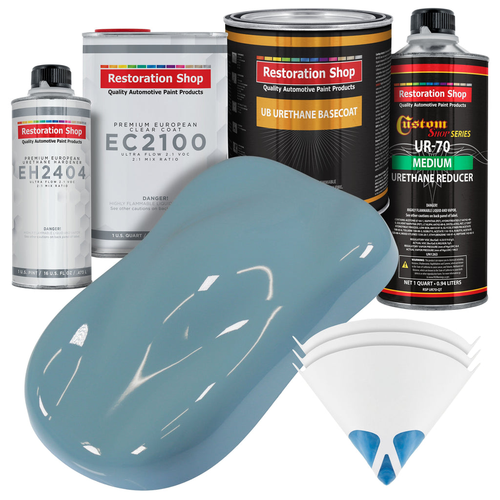 Glacier Blue Urethane Basecoat with European Clearcoat Auto Paint - Complete Quart Paint Color Kit - Automotive Refinish Coating