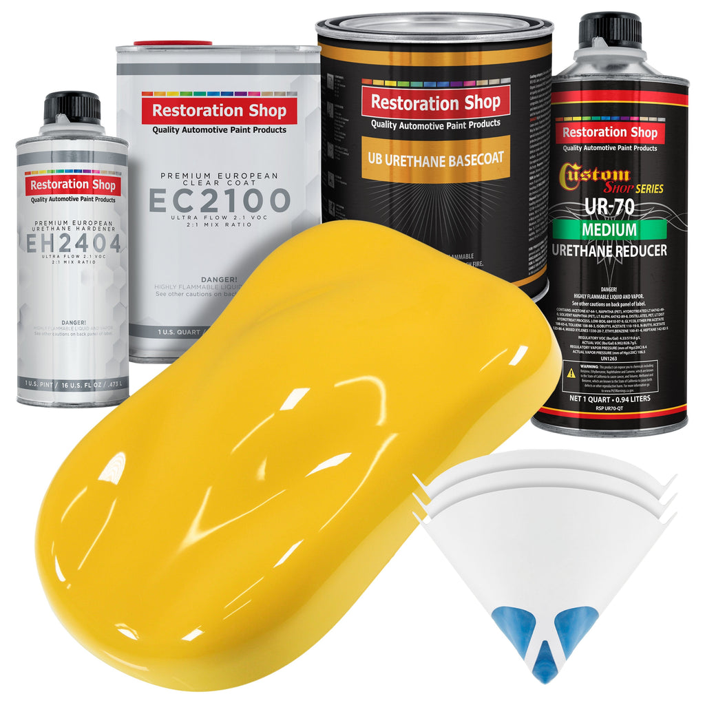 Sunshine Yellow Urethane Basecoat with European Clearcoat Auto Paint - Complete Quart Paint Color Kit - Automotive Refinish Coating