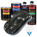 Black Metallic - Urethane Basecoat with Clearcoat Auto Paint (Complete Medium Quart Paint Kit) Professional High Gloss Automotive Car Truck Coating