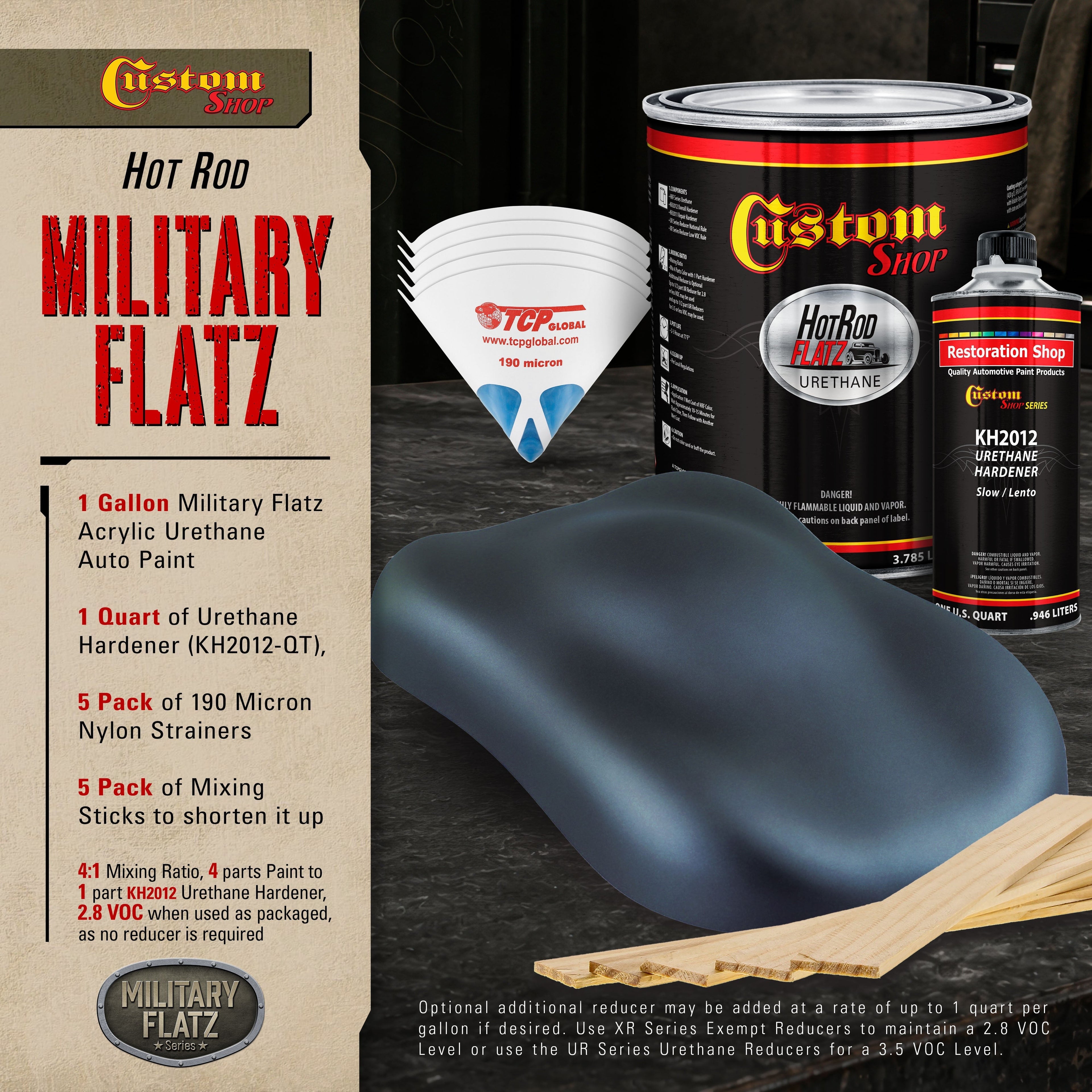 Military Flatz 595-25045 Insignia Blue - 2K Urethane Flat Automotive Paint - Gallon Kit