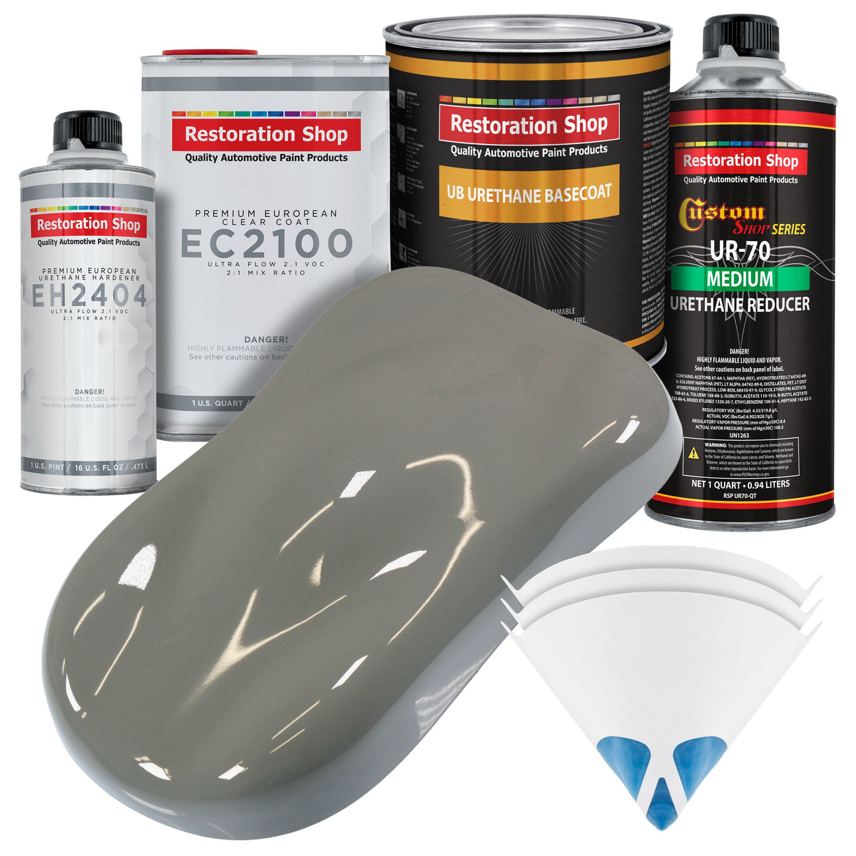 Dove Gray Urethane Basecoat with European Clearcoat Auto Paint - Complete Quart Paint Color Kit - Automotive Refinish Coating