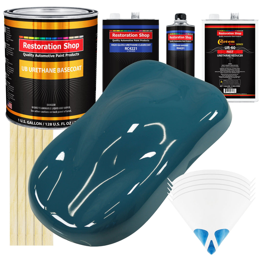 Transport Blue - Urethane Basecoat with Clearcoat Auto Paint - Complete Fast Gallon Paint Kit - Professional High Gloss Automotive, Car, Truck Coating