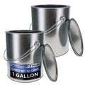 1 Gallon Lined Empty Metal Paint Can Bucket with Lids, Bail Handles, Pack of 2 - Triple Tight Seal, 128 fl. oz. Steel Coating Storage Container Tin