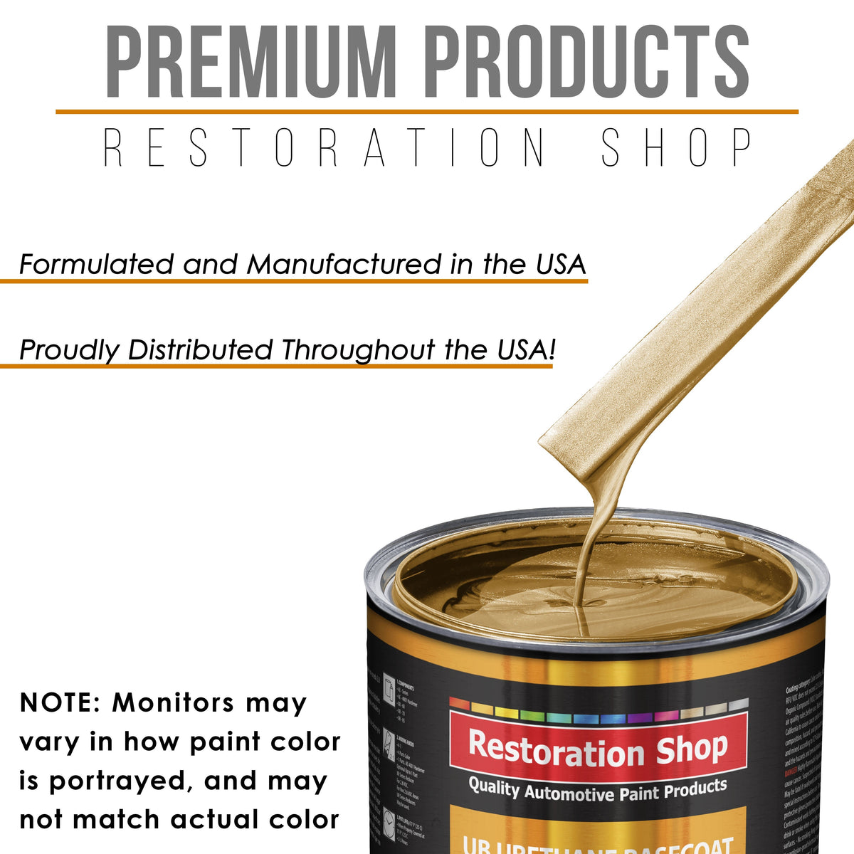 Autumn Gold Metallic - Urethane Basecoat Auto Paint - Gallon Paint Color Only - Professional High Gloss Automotive, Car, Truck Coating
