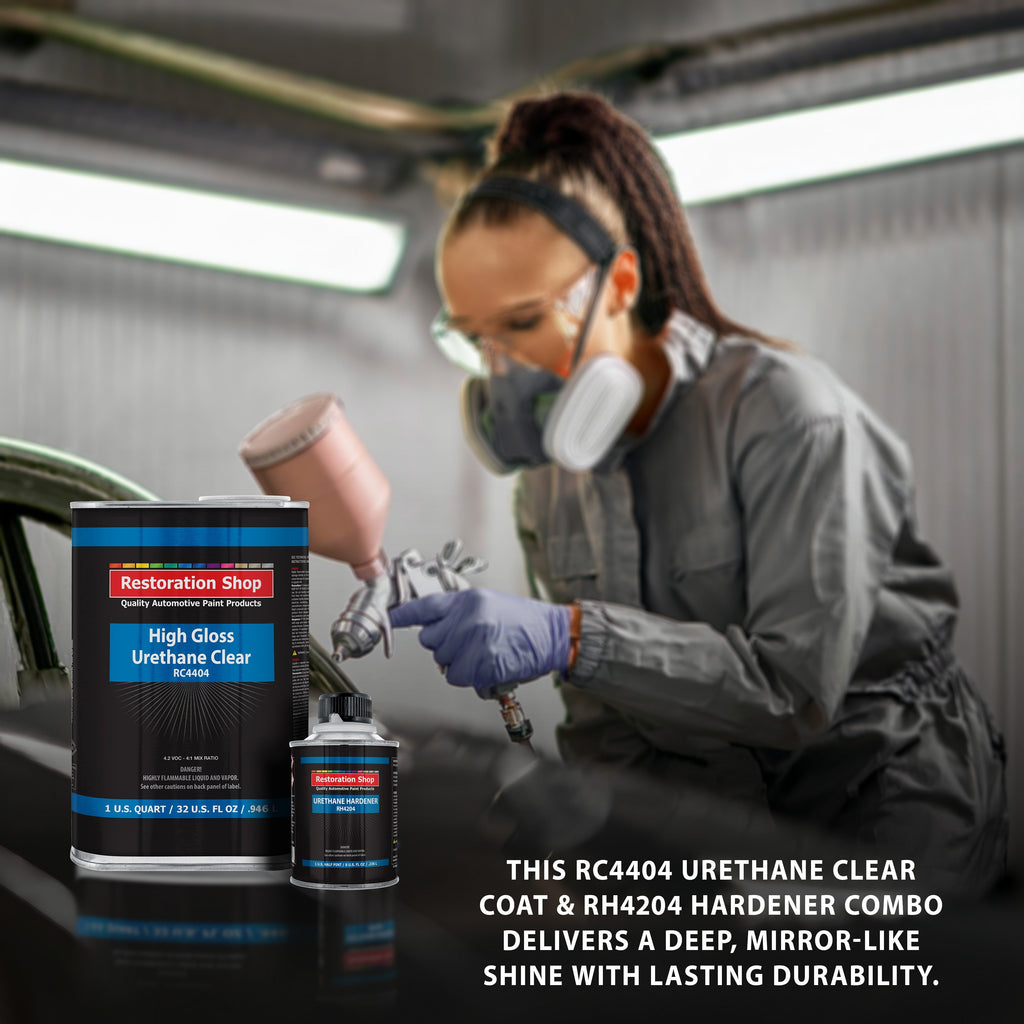 1.25 Quarts 2K Clear Coat Automotive Paint Kit - 1 Quart Urethane Clear, 1/2 Pint Hardener, 4:1 Mix Ratio - Professional High Gloss Auto Car Refinish