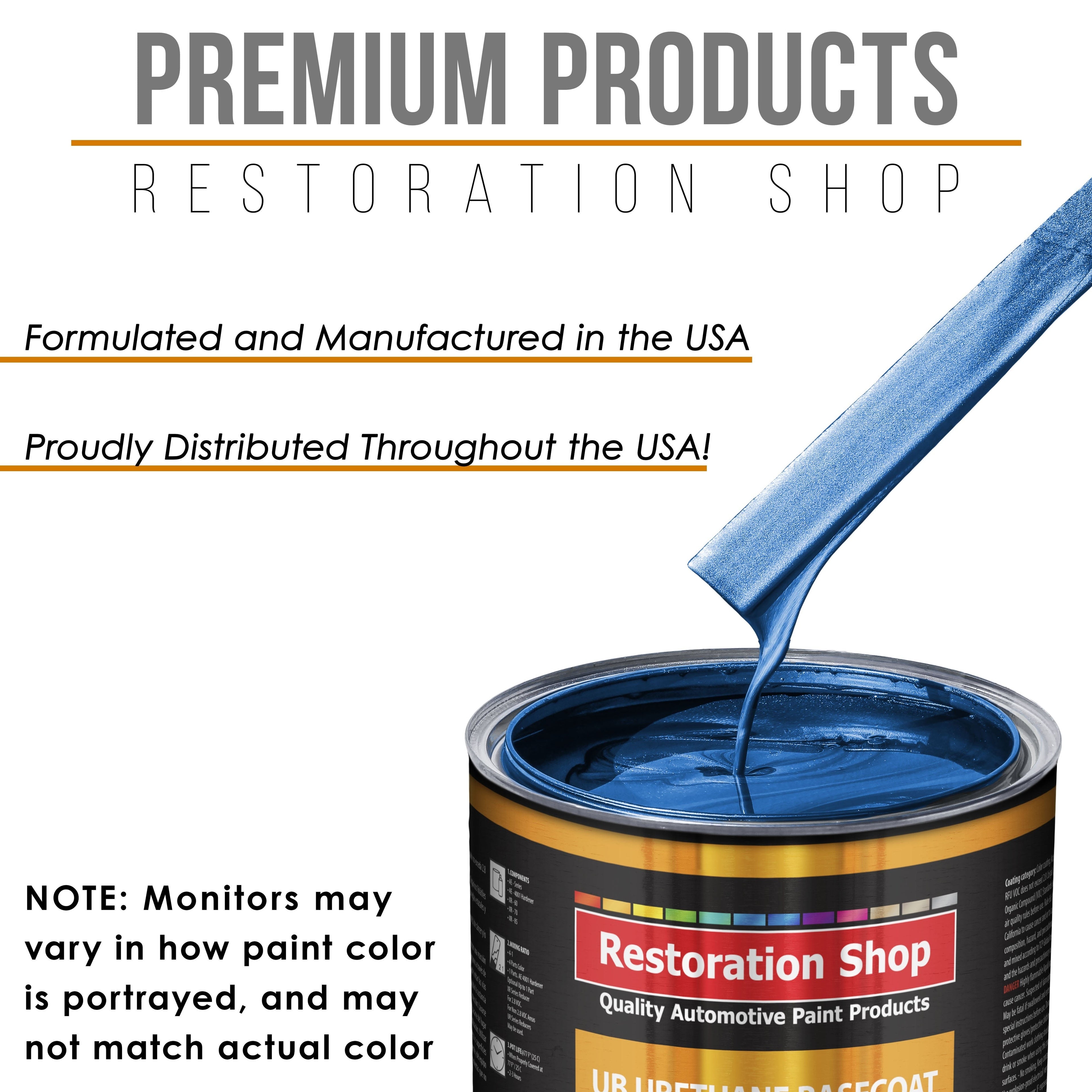 Burn Out Blue Metallic - Urethane Basecoat with Premium Clearcoat Auto Paint - Complete Slow Gallon Paint Kit - Professional Gloss Automotive Coating
