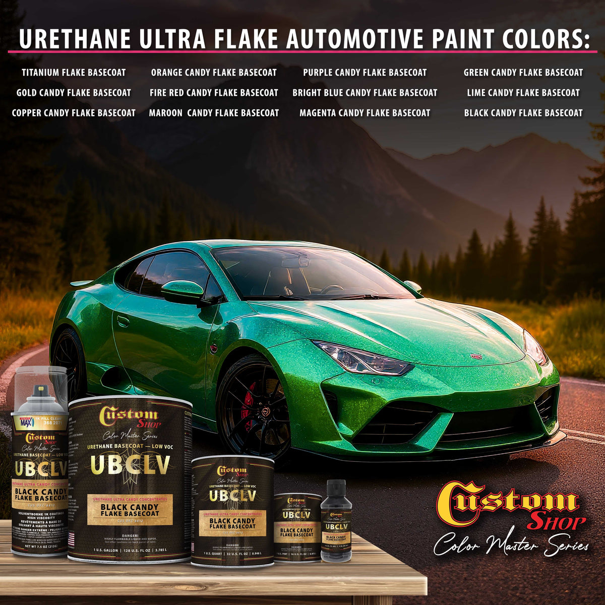 UFC Urethane Ultra Flake Colors - Black Candy Flake Basecoat- Quart