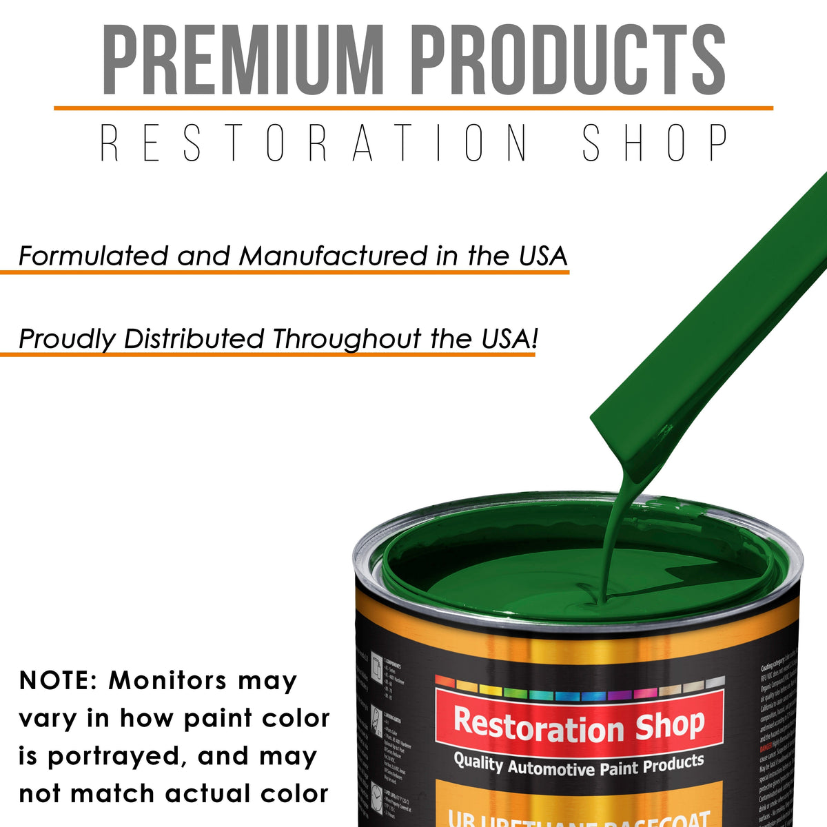 Emerald Green - Urethane Basecoat with Clearcoat Auto Paint - Complete Medium Quart Paint Kit - Professional High Gloss Automotive, Car, Truck Coating