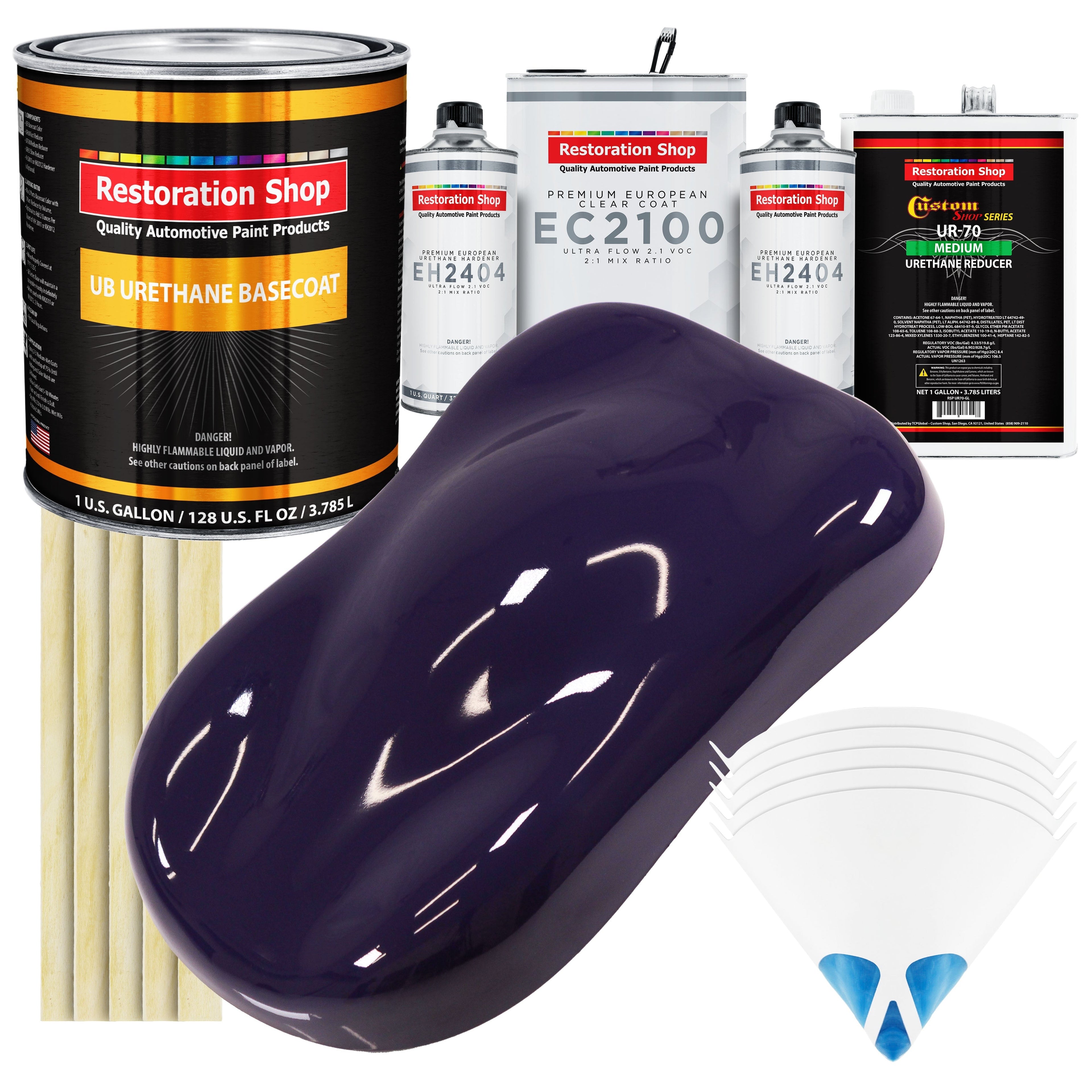 Majestic Purple Urethane Basecoat with European Clearcoat Auto Paint - Complete Gallon Paint Color Kit - Automotive Refinish Coating