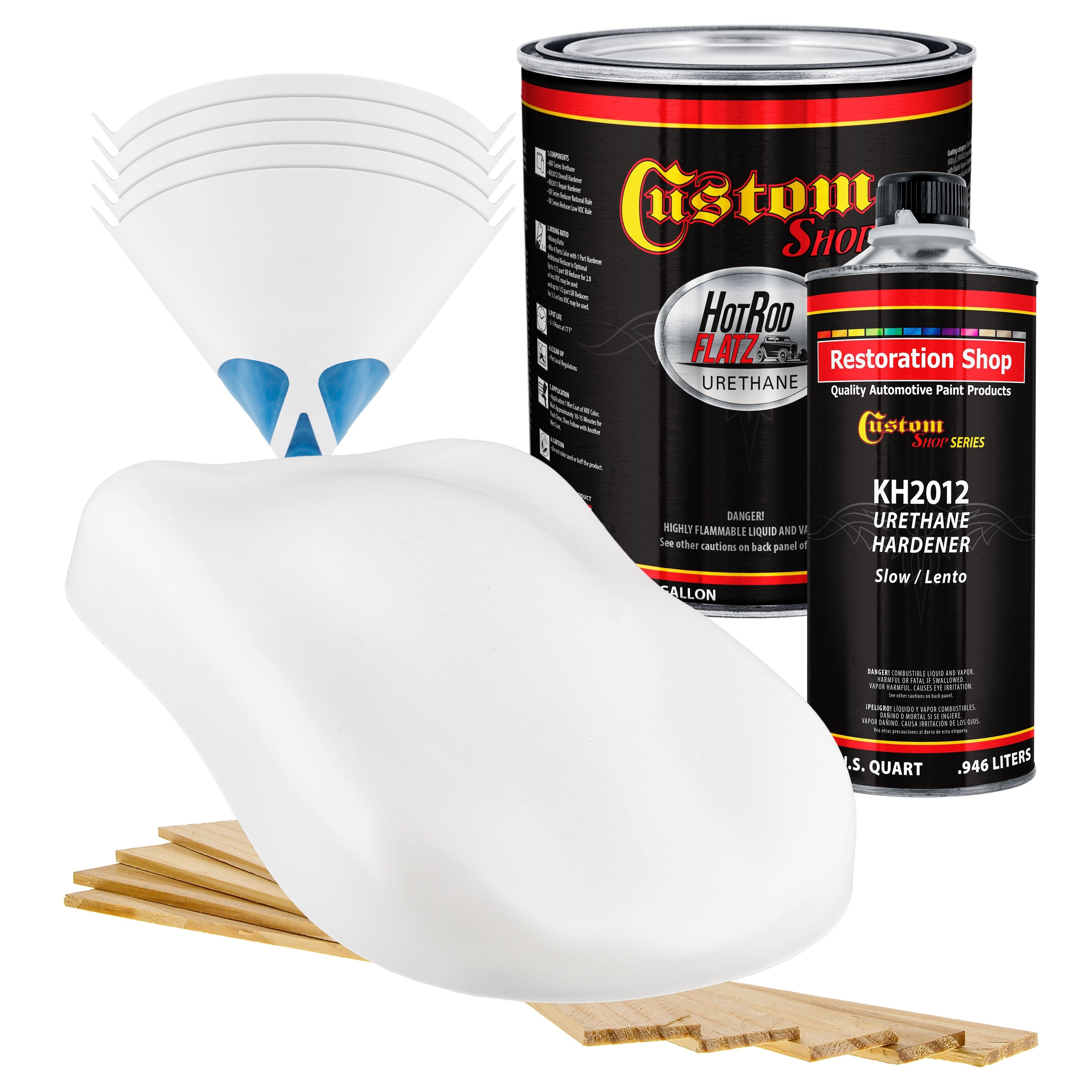 Military Flatz 595-37925 White - 2K Urethane Flat Automotive Paint - Gallon - Kit