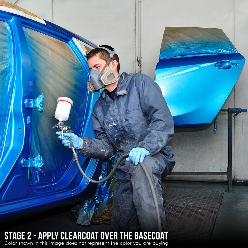 Brilliant Silver Firemist - Urethane Basecoat with Premium Clearcoat Auto Paint (Complete Slow Gallon Paint Kit) Professional Gloss Automotive Coating