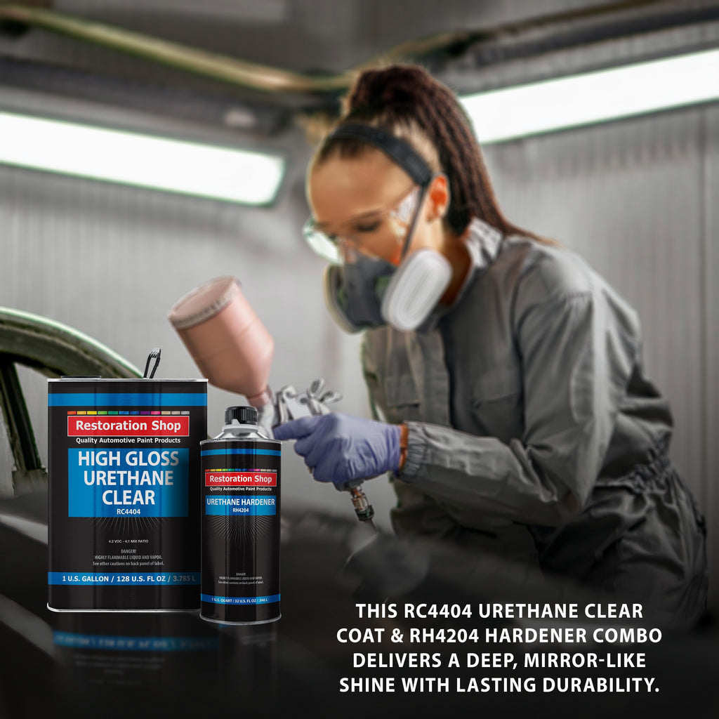 1.25 Gallon 2K Clear Coat Automotive Paint Kit - 1 Gal. Urethane Clear, 1 Qt Hardener, 4:1 Mix Ratio - Professional High Gloss Auto Car Refinish