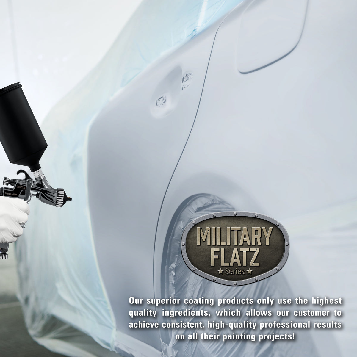 Military Flatz 595-36375 Light Gray - 2K Urethane Flat Automotive Paint - Quart Kit