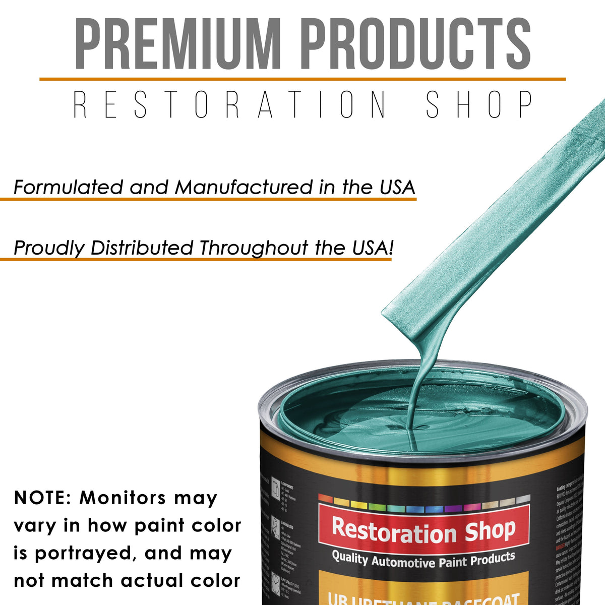 Gulfstream Aqua Metallic - Urethane Basecoat with Premium Clearcoat Auto Paint - Complete Medium Gallon Paint Kit - Professional Automotive Coating