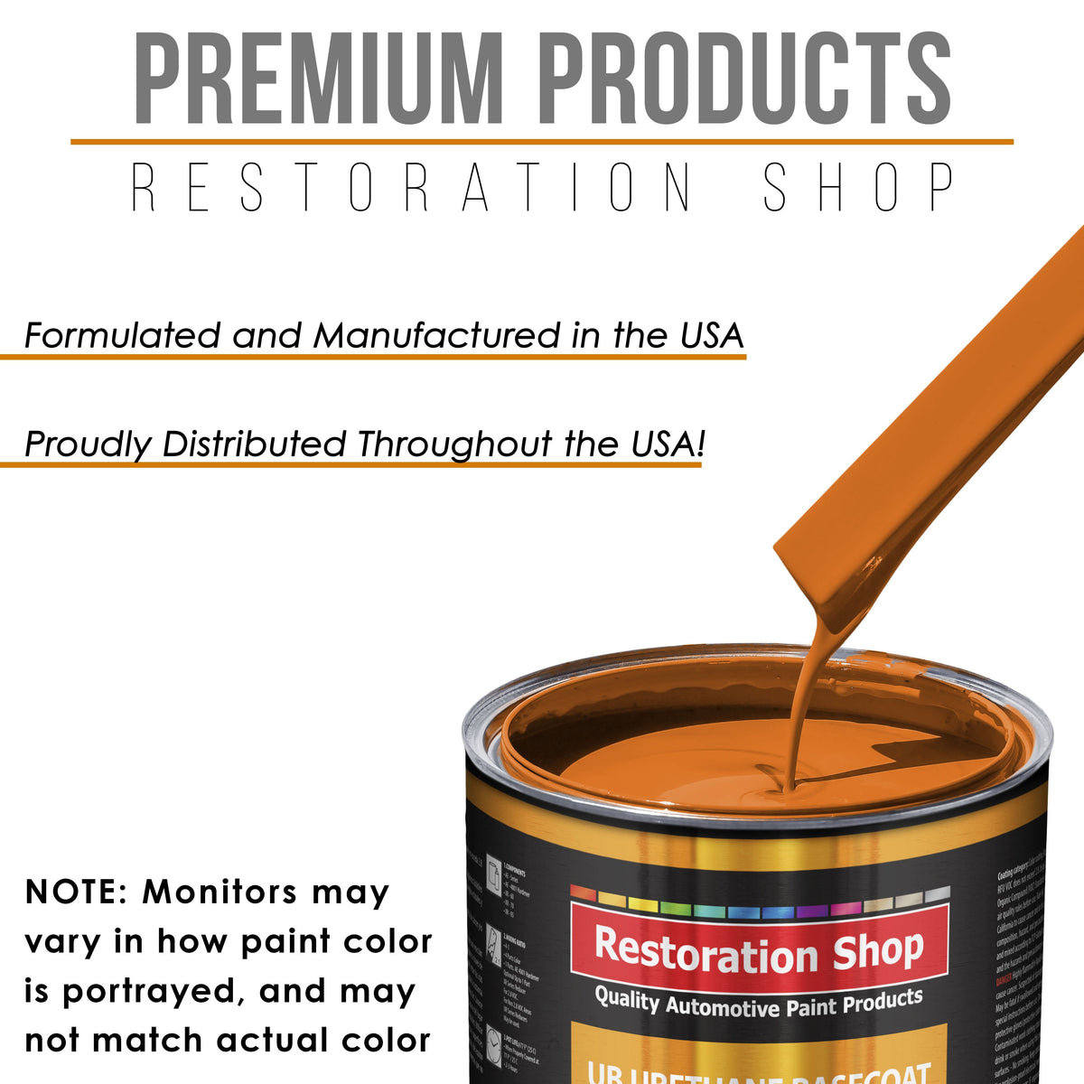 California Orange - Urethane Basecoat with Clearcoat Auto Paint - Complete Medium Quart Paint Kit - Professional Gloss Automotive Car Truck Coating
