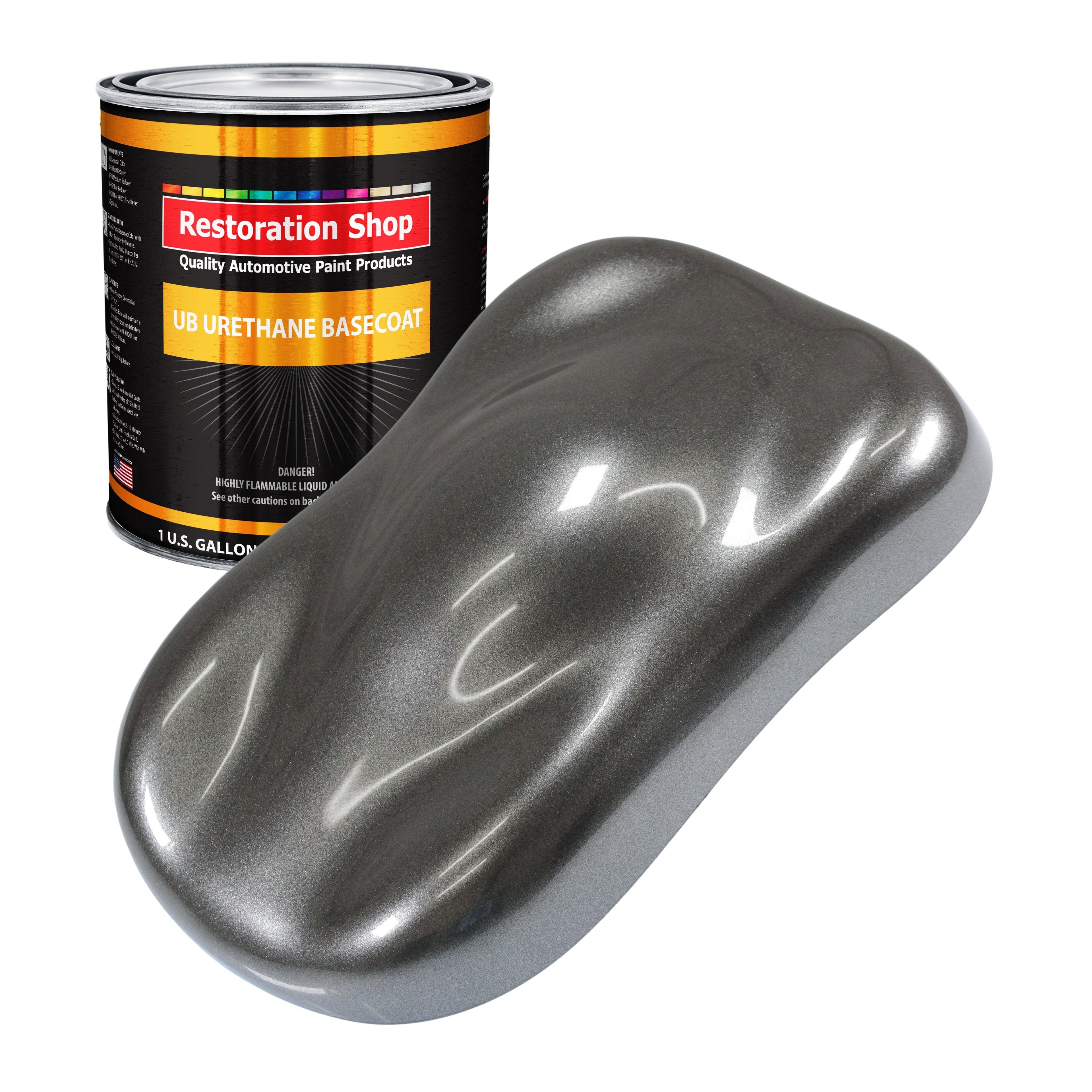 Meteor Gray Metallic - Urethane Basecoat Auto Paint - Gallon Paint Color Only - Professional High Gloss Automotive, Car, Truck Coating