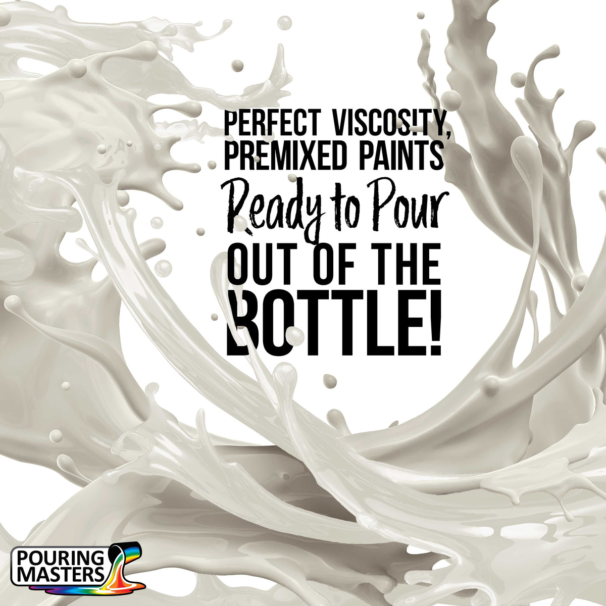 Pouring Masters Bone White Ready to Pour Acrylic Pouring Paint - Premium 8-Ounce Pre-Mixed Fluid Acrylic Paint - Fluid Art Supplies for Canvas, Wood, Paper, Tile & Rocks