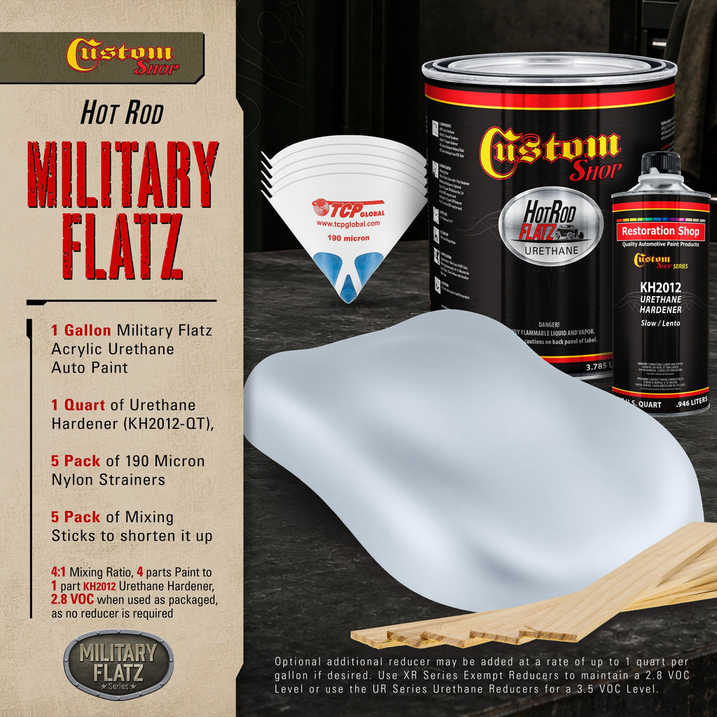 Military Flatz 595-36375 Light Gray - 2K Urethane Flat Automotive Paint - Gallon Kit