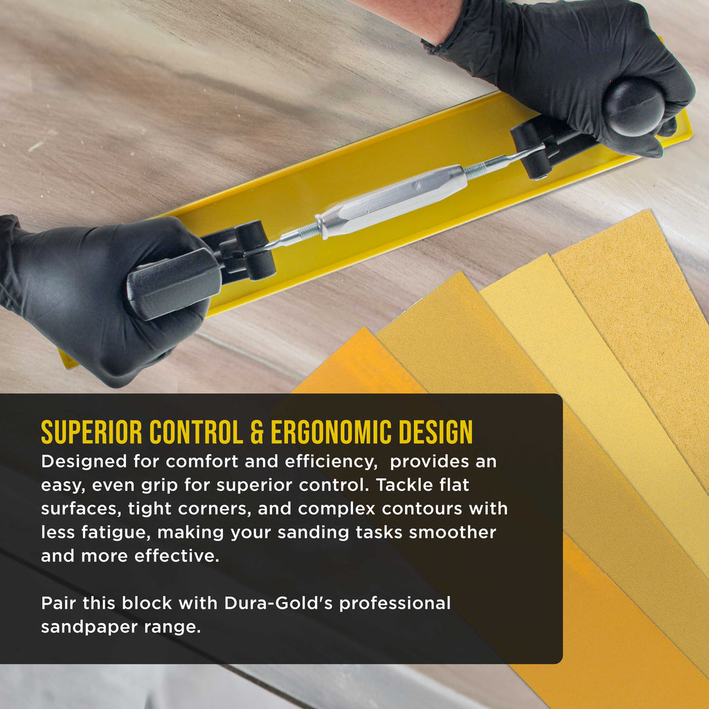 Pro Series 16.5" Adjustable Radius Flex Longboard Hand Sanding Block - Hook & Loop Backing Sandpaper, Concave or Convex Shape Contour Sander