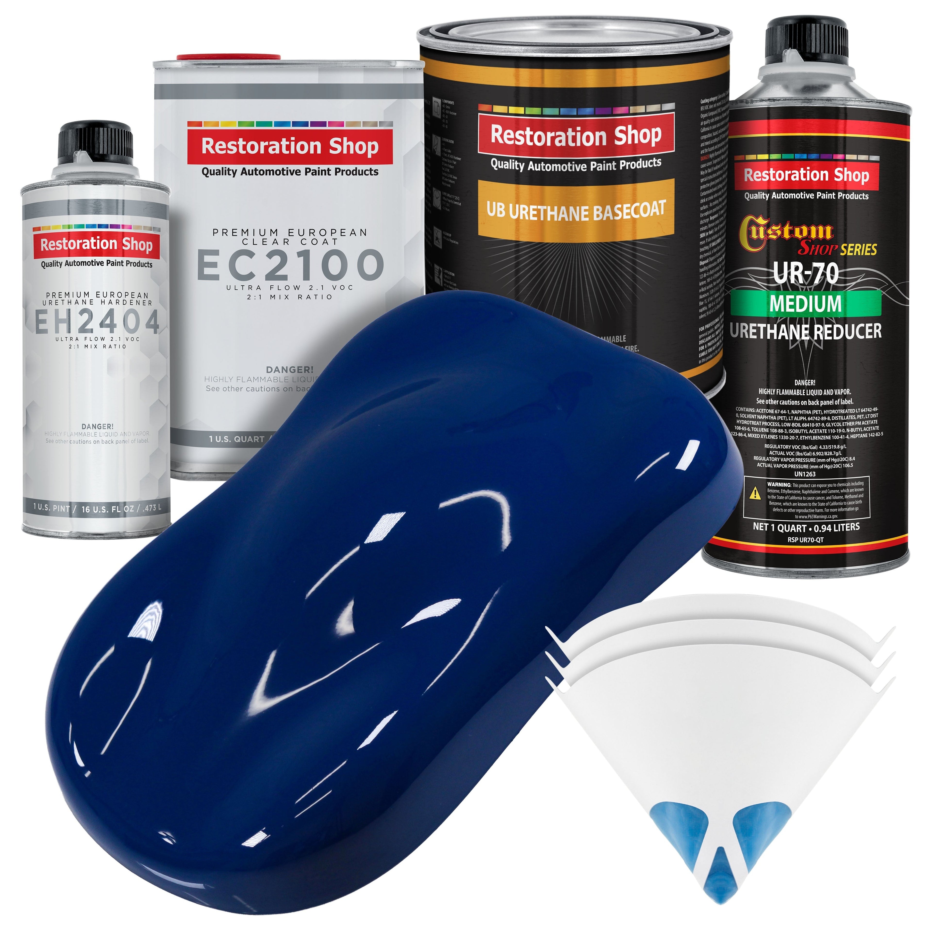 Marine Blue Urethane Basecoat with European Clearcoat Auto Paint - Complete Quart Paint Color Kit - Automotive Refinish Coating