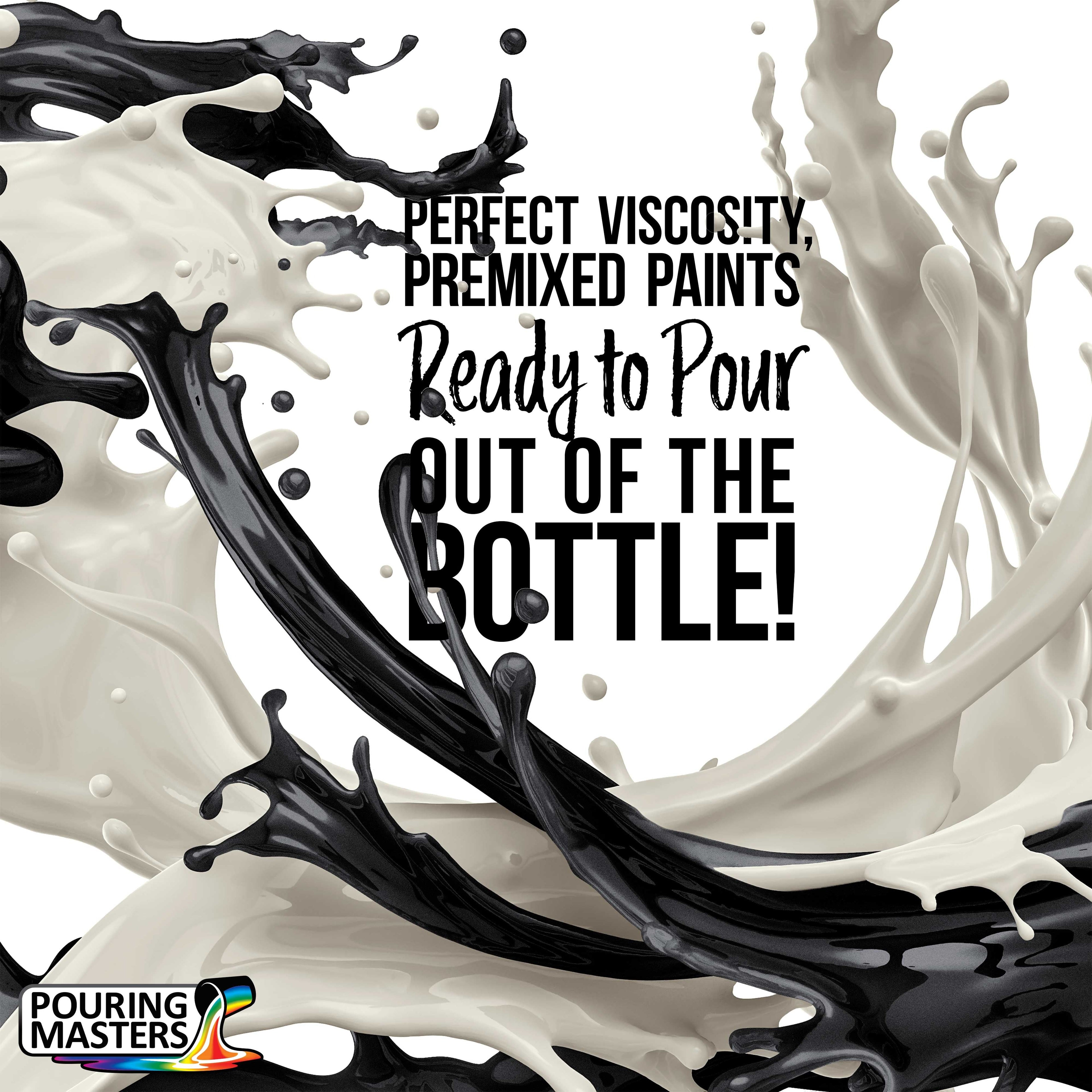 Pouring Masters Pewter Gray Bark Metallic Pearl Ready to Pour Acrylic Pouring Paint - Premium 8-Ounce Pre-Mixed Fluid Acrylic Paint - Fluid Art Supplies for Canvas, Wood, Paper, Tile & Rocks