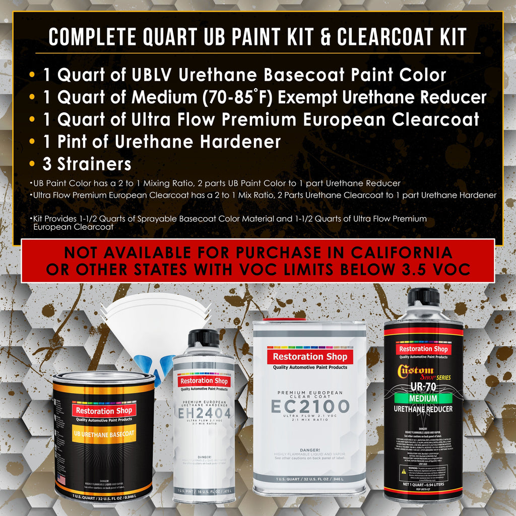 School Bus Yellow Urethane Basecoat with European Clearcoat Auto Paint - Complete Quart Paint Color Kit - Automotive Refinish Coating