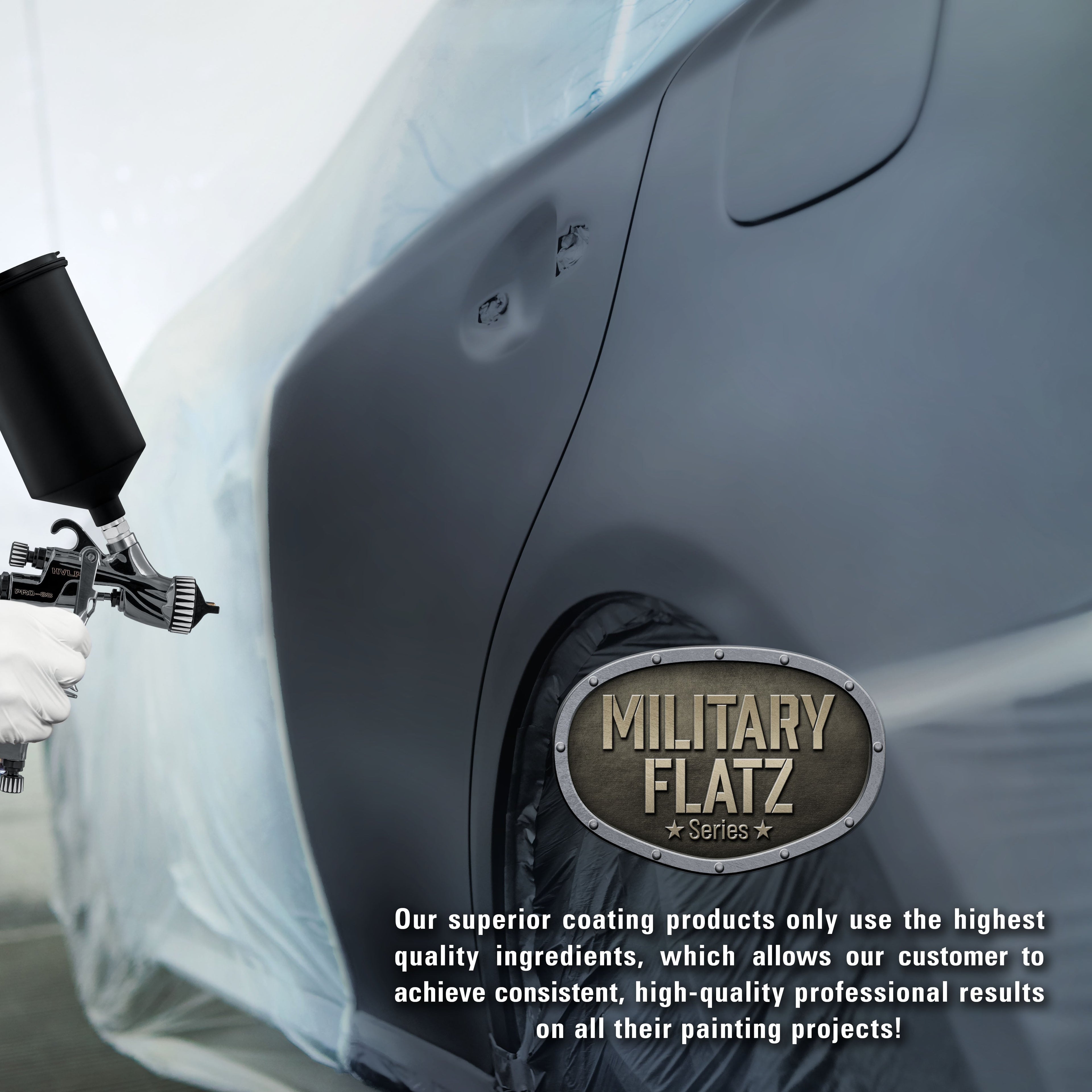 Military Flatz 595-25045 Insignia Blue - 2K Urethane Flat Automotive Paint - Quart Kit