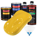 Boss Yellow - Urethane Basecoat with Clearcoat Auto Paint - Complete Medium Quart Paint Kit - Professional High Gloss Automotive, Car, Truck Coating