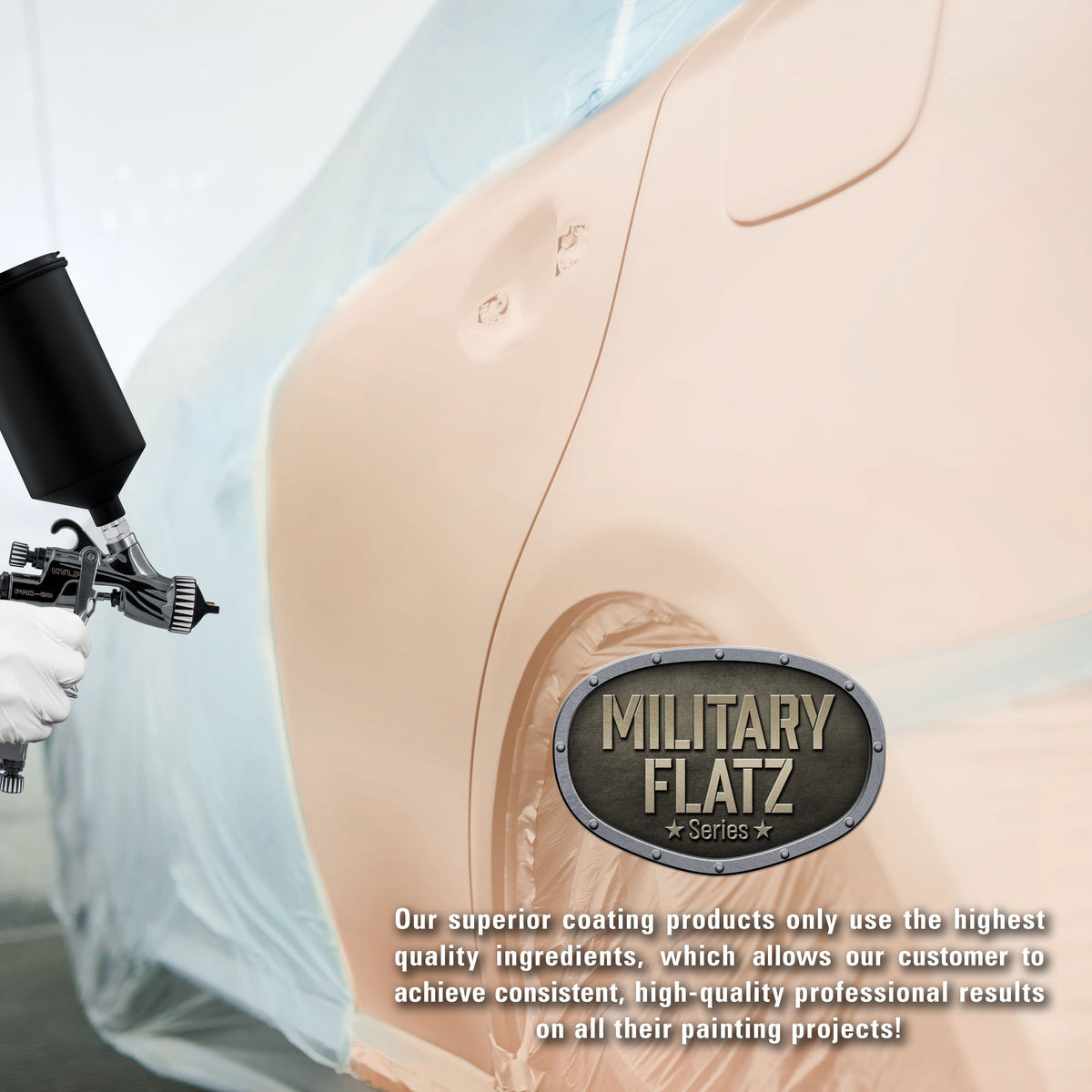 Military Flatz 595-36521 Frost Beige - 2K Urethane Flat Automotive Paint - Quart